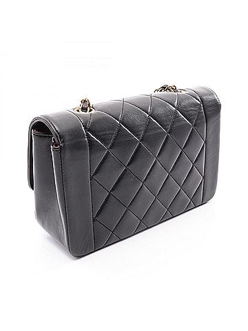 Chanel Chanel Matelassé Diana Flap Shoulder Bag/Handbag, Lambskin Leather, Women's, Black (A01164) (view 2)