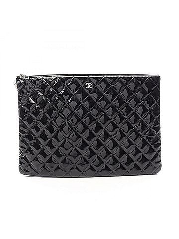 Chanel Chanel Matelassé Second Bag Clutch Handbag Patent Leather Women's Black (view 1)