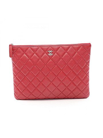 Chanel Chanel Matelassé Second Bag Clutch Handbag Caviar Skin (Grained Calfskin) Women's Red (view 1)