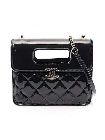 Chanel Chanel Matelassé Top Handle Mini Flap Bag, 2-Way Shoulder Bag/Handbag, Patent Leather, Women's, Black, AS4025 B10887 94305 (view 1)
