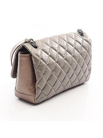 Chanel Chanel Matelassé Shoulder Bag/Handbag, Calfskin Leather, Women's, Brown/Gray (view 2)