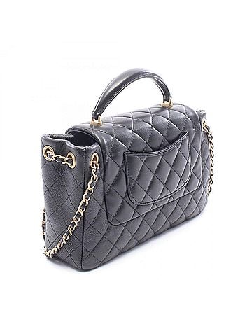 Chanel Chanel Matelassé Top Handle 2-Way Shoulder Bag/Handbag, Caviar Skin (Grained Calf) Leather, Women's, Black (view 2)