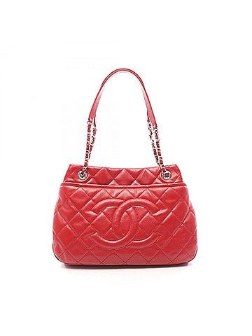Chanel Chanel Matelassé Tote Bag/Handbag, Caviar Leather (Grained Calfskin), Women's, Red (view 1)