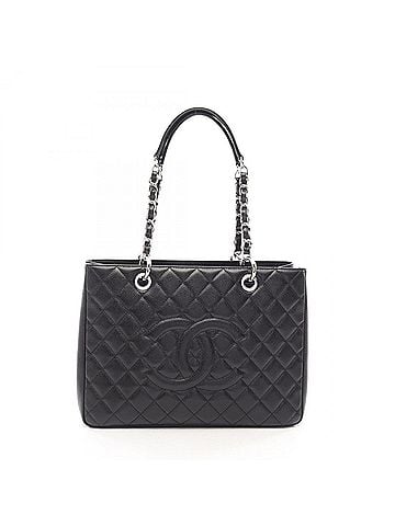 Chanel Chanel Matelassé Grand Shopping GST Tote Bag/Handbag, Caviar Leather (Grained Calfskin), Women's, Black (view 1)