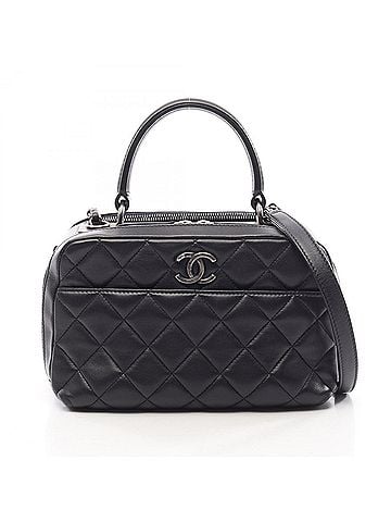 Chanel Chanel Matelassé Bowling Bag, Antique Silver Hardware, 2-Way Shoulder Bag/Handbag, Lambskin Leather, Women's, Black (A92238) (view 1)