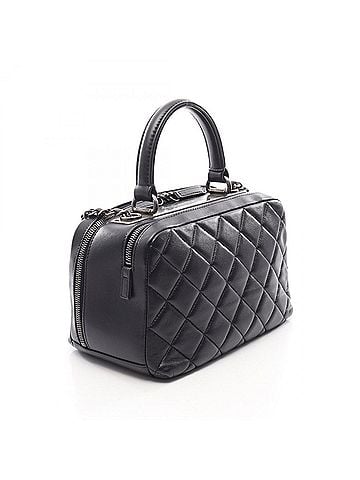 Chanel Chanel Matelassé Bowling Bag, Antique Silver Hardware, 2-Way Shoulder Bag/Handbag, Lambskin Leather, Women's, Black (A92238) (view 2)