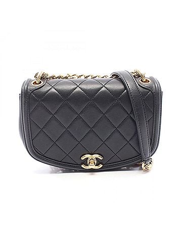 Chanel Chanel Matelassé Full Flap Small Shoulder Bag Handbag Leather Women's Black (view 1)
