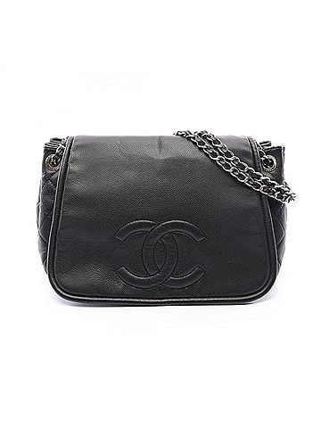 Chanel Chanel Matelassé Full Flap Shoulder Bag/Handbag, Caviar Leather (Grained Calfskin), Women's, Black (view 1)