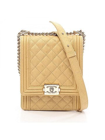 Chanel Chanel Boy North-South Shoulder Bag/Handbag, Caviar Leather (Grained Calfskin), Women's, Gold Tone (view 1)