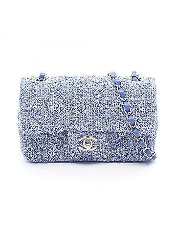 Chanel Chanel Mini Matelassé 20 Shoulder Bag/Handbag, Fabric Leather, Women's, Blue/White (view 1)