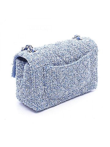 Chanel Chanel Mini Matelassé 20 Shoulder Bag/Handbag, Fabric Leather, Women's, Blue/White (view 2)