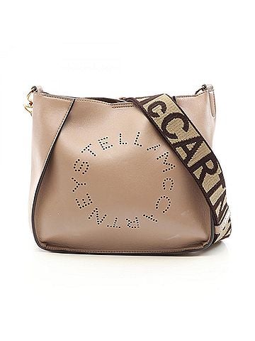 Stella McCartney Stella McCartney Logo Crossbody Shoulder Bag Handbag, Faux Leather, Women's, Beige, 700073 (view 1)