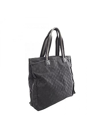 Gucci Gucci GG Nylon Tote Bag Handbag, Leather, Men's &amp; Women's, Black, 449178 (view 2)