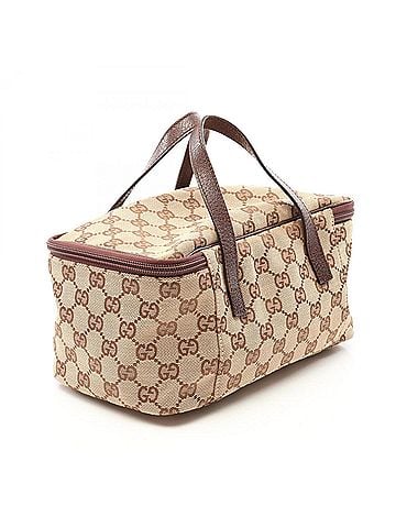 Gucci Gucci GG Canvas Handbag, and Leather, Women's, Beige/Brown, Item No. 124540 (view 2)
