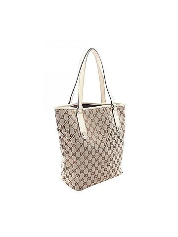 Gucci Gucci GG Canvas Tote Bag Handbag Leather Women's Beige/White 153009 (view 2)