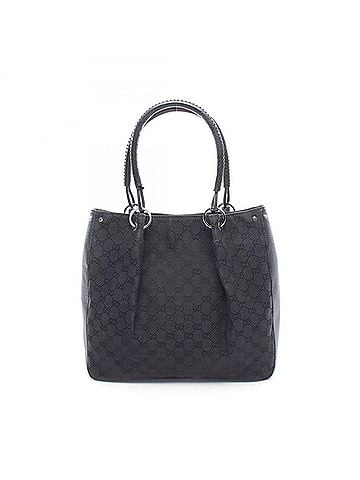 Gucci Gucci GG Canvas Tote Bag Handbag Leather Women's Black 115016 (view 1)