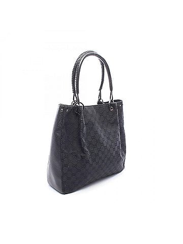 Gucci Gucci GG Canvas Tote Bag Handbag Leather Women's Black 115016 (view 2)