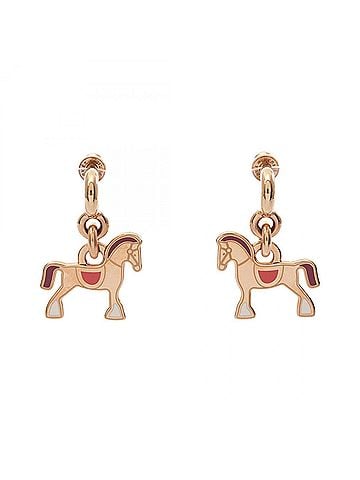 Hermès Hermes Cheval Grand Parade Earrings, Gold Plated (GP), Women's, Tone (view 1)