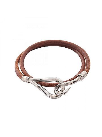 Hermès Hermes Jumbo Choker Bracelet, Leather and Metal Accessory, Women's, Brown Tones (view 1)