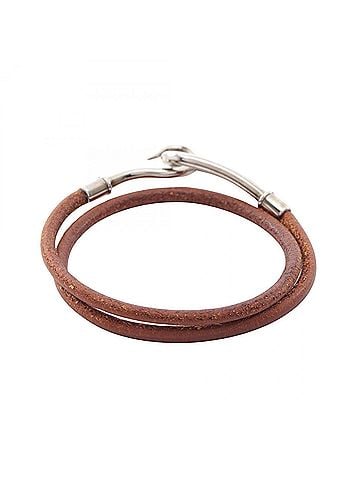 Hermès Hermes Jumbo Choker Bracelet, Leather and Metal Accessory, Women's, Brown Tones (view 2)