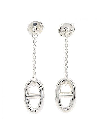 Hermès Hermes Chaine d'Ancre earrings, sterling silver (925), women's jewelry, tone. (view 1)