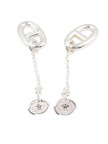 Hermès Hermes Chaine d'Ancre earrings, sterling silver (925), women's jewelry, tone. (view 2)