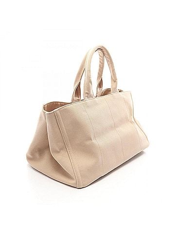Prada Prada Canapa bejeweled tote bag/handbag, canvas, women's, beige. (view 2)