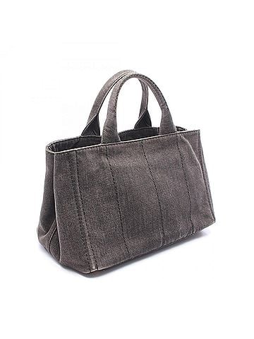 Prada Prada CANAPA 2-Way Tote Bag/Handbag, Denim, Women's, Black (view 2)