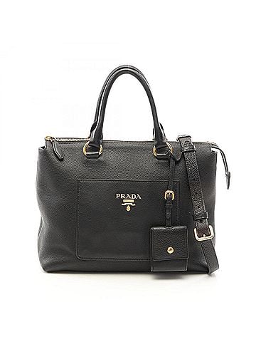Prada Prada PRADA 2-way handbag, leather, women's, black (view 1)