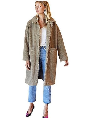 Emerson Fry Midi Sherpa Wool Coat (view 1)