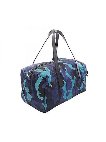 Prada Prada TESSUTO CAMOUFL Camouflage Tote Bag/Handbag, Nylon &amp; Saffiano Leather, Women's, Blue/Black, BL0567 (view 2)