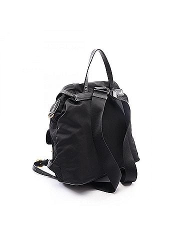 Prada Prada TESSUTO + SOFT CALF Backpack/Handbag, Nylon &amp; Leather, Women's, Black, 1BZ677 (view 2)