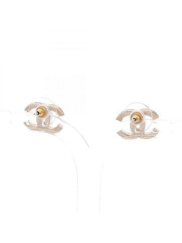 Chanel Chanel C20A Coco Mark Earrings, Gold Plated (GP) Rhinestone Women's, Gold, Clear, Pink Tones (view 2)