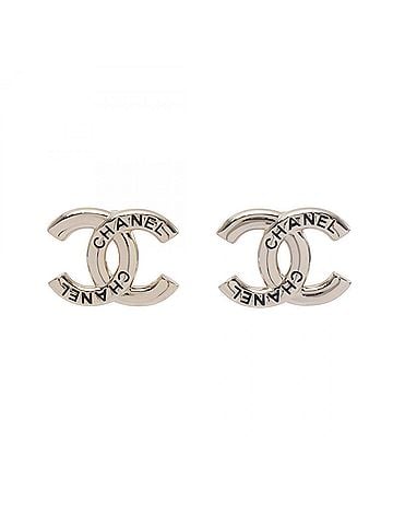 Chanel Chanel B25C Coco Mark Logo Earrings, Gold Plated (GP), Women's, Tone (view 1)