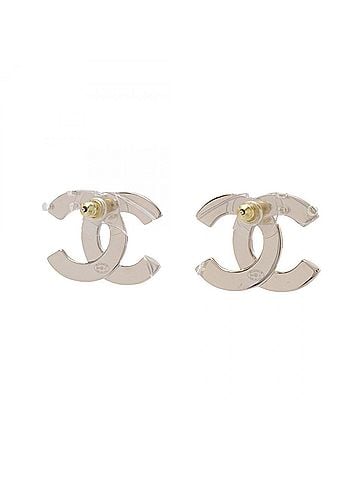 Chanel Chanel B25C Coco Mark Logo Earrings, Gold Plated (GP), Women's, Tone (view 2)