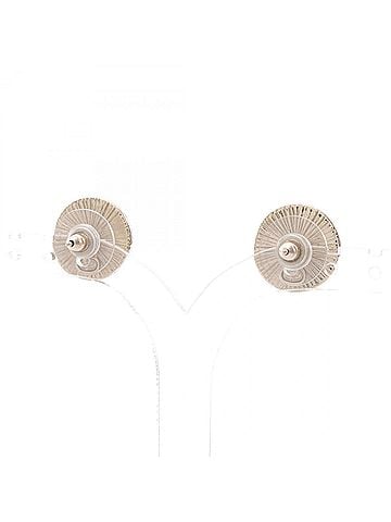 Chanel Chanel A22C Coco Mark Earrings, Gold Plated (GP), Plastic, Rhinestone, Women's, Tones, Pink Clear Tones (view 2)