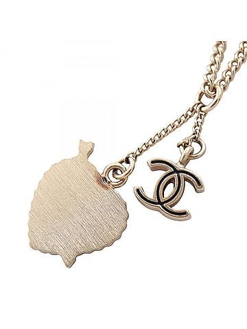 Chanel Chanel 10P Coco Mark Heart Necklace Jewelry GP (Gold Plated) Rhinestone Women's Gold Tones Red Clear (view 2)