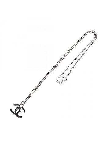 Chanel Chanel CHANEL 05V Coco Mark Necklace Jewelry Metal Women's Silver/Black (view 2)