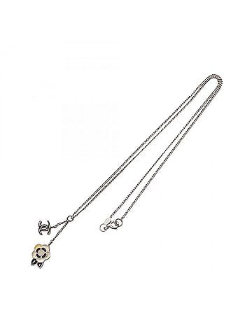 Chanel Chanel CHANEL 05P Coco Mark Camellia Necklace Jewelry Metal Women's Silver Black Ivory (view 2)