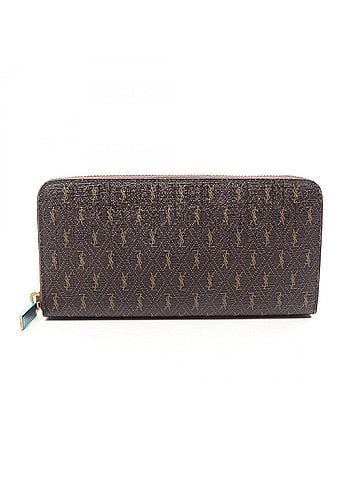 Yves Saint Laurent Yves Saint Laurent Saint Laurent Paris Le Monogram Round Long Wallet, Men's, Brown, 664491 (view 1)