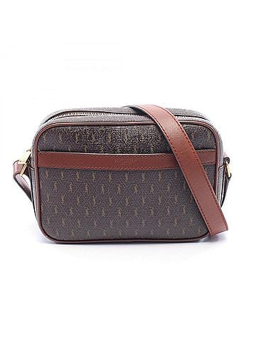 Yves Saint Laurent Yves Saint Laurent Saint Laurent Paris Monogram Camera Bag, Shoulder Handbag, Coated Canvas, Leather, Women's, Brown, 669957 (view 1)
