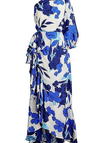 J.Crew Collection Collection One-Shoulder Ruffle-Hem Floral Dress Cocktail Dress (view 1)
