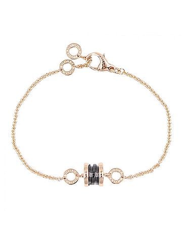 Bvlgari Bvlgari Bulgari B-zero1 Element Bracelet Small Accessory 18KPG (Pink Gold) Ceramic Women's Gold/Black (view 1)