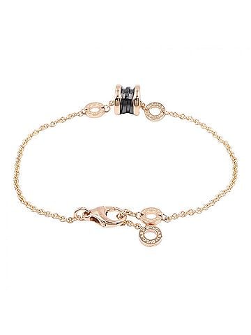Bvlgari Bvlgari Bulgari B-zero1 Element Bracelet Small Accessory 18KPG (Pink Gold) Ceramic Women's Gold/Black (view 2)
