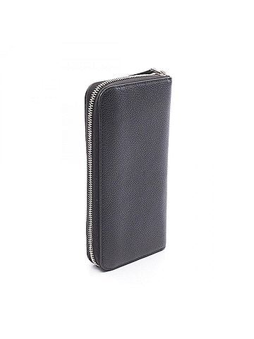 Prada Prada Triangle Logo Round Long Wallet, Leather, Women's, Black (view 2)