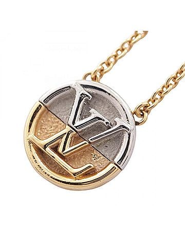 Louis Vuitton Louis Vuitton LOUIS VUITTON Collier L to V Necklace Jewelry GP (Gold Plated) Metal Women's Gold Tone Silver M69643 (view 1)