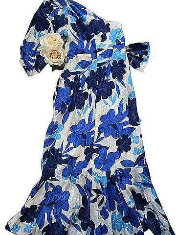 J.Crew Collection Collection One-Shoulder Ruffle-Hem Floral Dress Cocktail Dress (view 2)