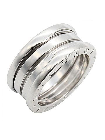 Bvlgari BVLGARI B-zero1 Ring, 3-band ring, 18KWG (white gold), men's and women's, silver-toned. (view 1)