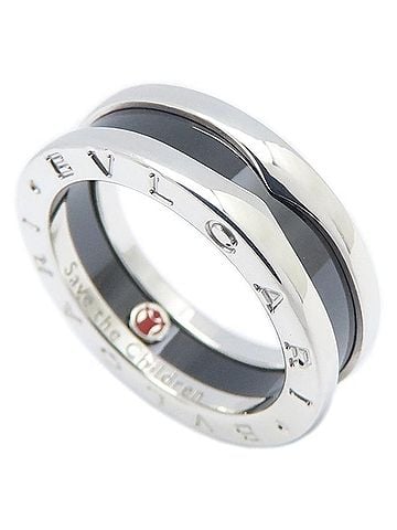 Bvlgari BVLGARI Save the Children Ring, Size #54, B.zero1, SV925 x Black Ceramic, Women's, 346109 296096 (view 2)