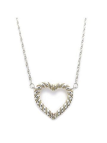 Tiffany & Co. TIFFANY&amp;Co. Tiffany Twist Heart Necklace SV925 x 18K Yellow Gold Women's 296113 (view 2)